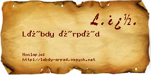 Lábdy Árpád névjegykártya